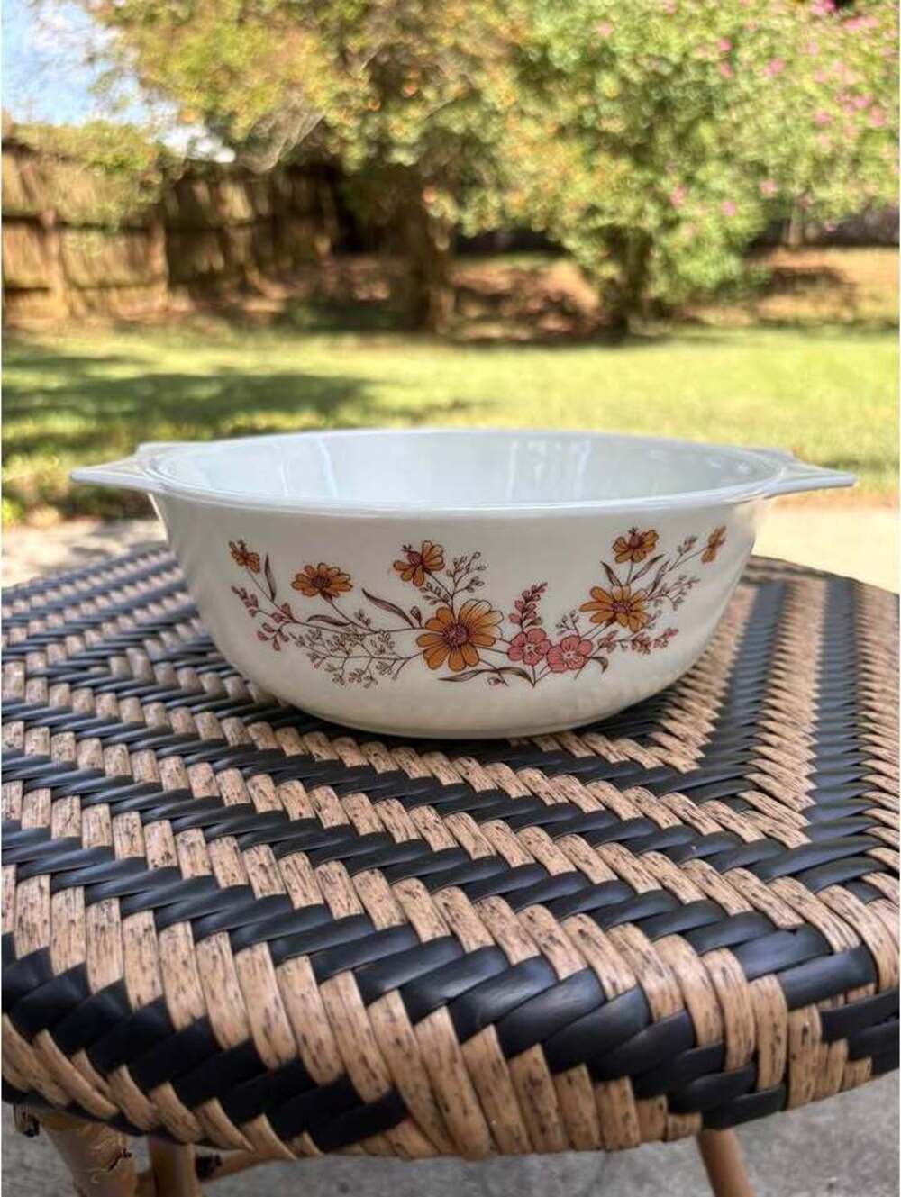 Vintage Pyrex England Country Autumn Covered Casserole Dish 1970s